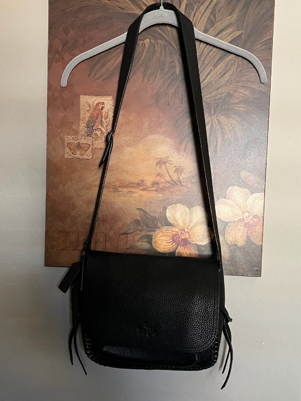 COACH Black Pebbled Leather Shoulder Bag / Plenty of Detail & Metal Grommets